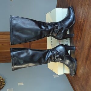 Bass Women's Valencia Black Knee High Heeled Boots Sz 8M